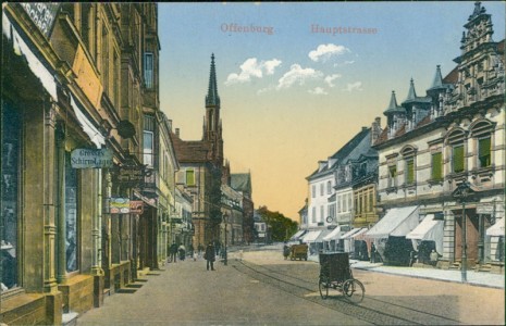 Alte Ansichtskarte Offenburg, Hauptstrasse