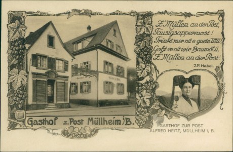 Alte Ansichtskarte Müllheim i/B., Gasthof zur Post