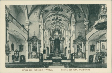 Alte Ansichtskarte Tannheim, Inneres der kath. Pfarrkirche