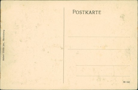 Adressseite der Ansichtskarte Untermarchtal, Gesamtansicht, Gasthof z. Hirsch, Wegkreuz, Kloster