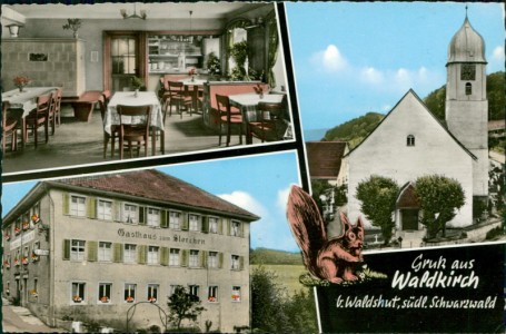 Alte Ansichtskarte Waldkirch, Gasthaus-Pension z. Storchen