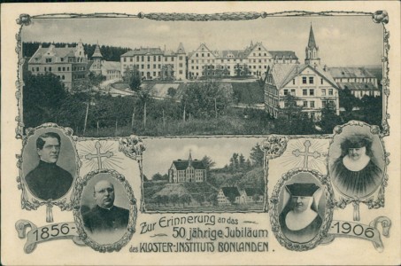 Alte Ansichtskarte Berkheim-Bonlanden, Zur Erinnerung an das 50 jährige Jubiläum des Kloster-Instituts Bonlanden 1856-1906
