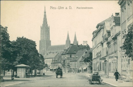 Alte Ansichtskarte Neu-Ulm a. D., Marienstrasse
