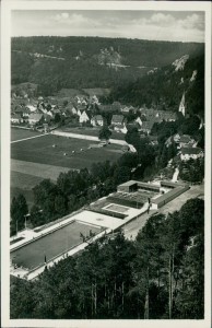 Alte Ansichtskarte Blaubeuren, Freischwimmbad