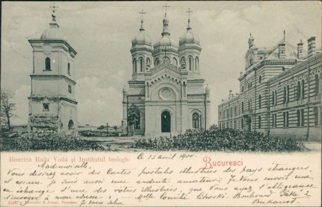 Alte Ansichtskarte Bucuresci, Biserica Radu Voda si Institutul teologic
