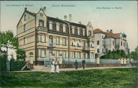 Alte Ansichtskarte Bad Wörishofen, Villa Waldheim G. Weitzel, Villa Madonna L. Koelitz