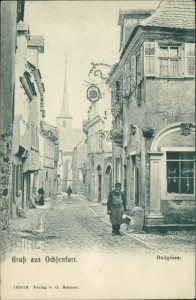 Alte Ansichtskarte Ochsenfurt, Badgasse