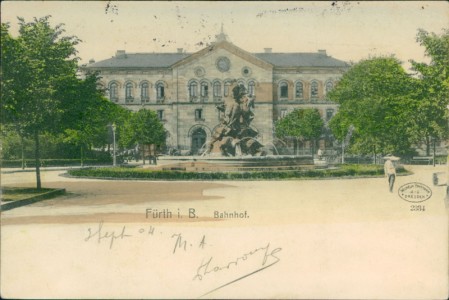 Alte Ansichtskarte Fürth i. B., Bahnhof