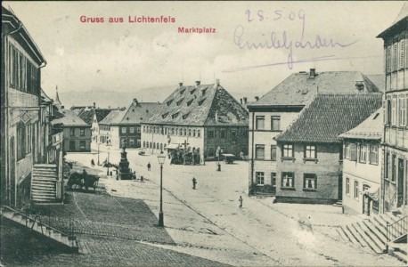 Alte Ansichtskarte Gruss aus Lichtenfels, Marktplatz