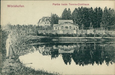 Alte Ansichtskarte Bad Wörishofen, Partie beim Tennis-Clubhaus