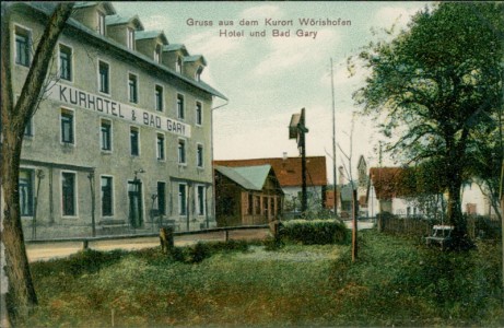 Alte Ansichtskarte Bad Wörishofen, Hotel und Bad Gary