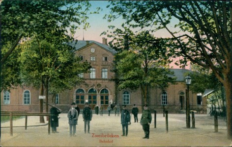 Alte Ansichtskarte Zweibrücken, Bahnhof