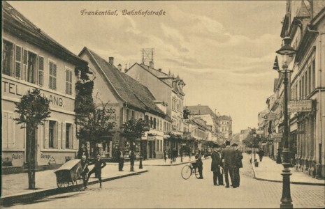 Alte Ansichtskarte Frankenthal, Bahnhofstraße
