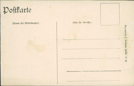 Adressseite der Ansichtskarte Gruss aus Berlin, Unter den Linden, Militärparade, Kanonen, Pickelhaube