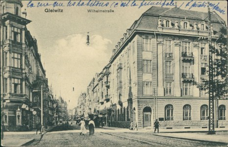 Alte Ansichtskarte Gleiwitz / Gliwice, Wilhelmstraße