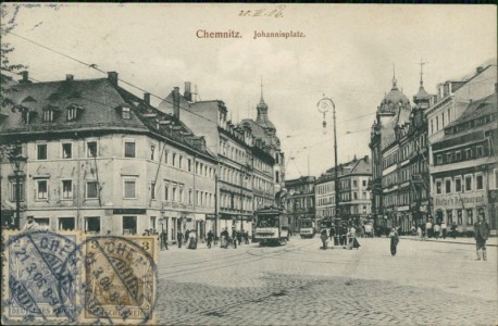 Alte Ansichtskarte Chemnitz, Johannisplatz