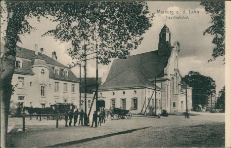 Alte Ansichtskarte Marburg a. d. Lahn, Hauptbahnhof