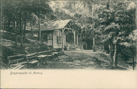 Alte Ansichtskarte Dreyersquelle bei Marburg, 