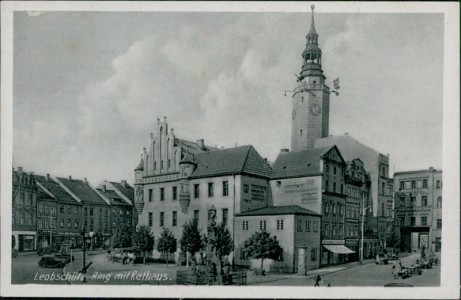 Alte Ansichtskarte Leobschütz / Głubczyce, Ring mit Rathaus