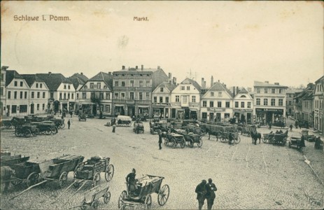 Alte Ansichtskarte Schlawe / Sławno, Markt