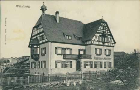 Alte Ansichtskarte Würzburg, Kinderpflege a. Mönchberg