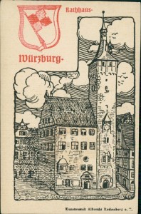 Alte Ansichtskarte Würzburg, Rathaus