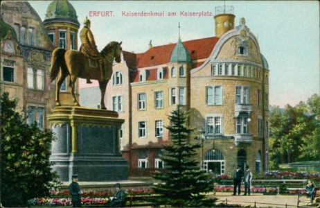 Alte Ansichtskarte Erfurt, Kaiserdenkmal am Kaiserplatz