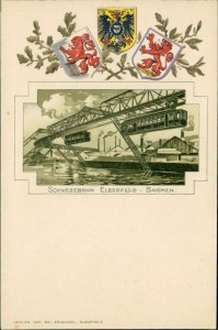 Alte Ansichtskarte Schwebebahn Elberfeld - Barmen, 