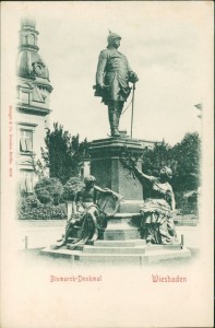 Alte Ansichtskarte Wiesbaden, Bismarck-Denkmal