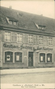 Alte Ansichtskarte Kehl, Gasthaus z. "Hechten", Bes. Karl Günthner
