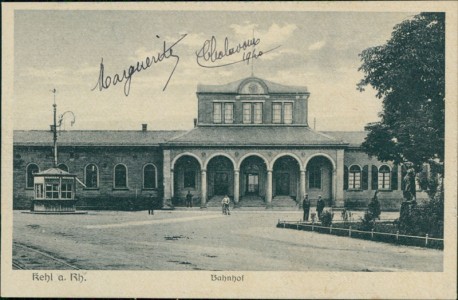 Alte Ansichtskarte Kehl, Bahnhof