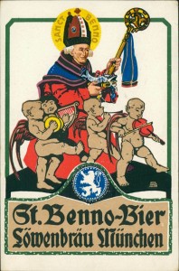 Alte Ansichtskarte St. Benno Bier, Löwenbräu München