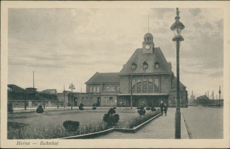 Alte Ansichtskarte Herne, Bahnhof