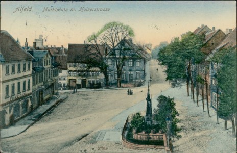 Alte Ansichtskarte Alfeld (Leine), Marktplatz m. Holzerstrasse