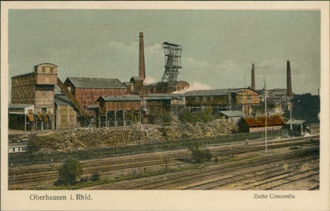 Alte Ansichtskarte Oberhausen, Zeche Concordia