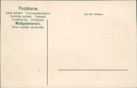 Adressseite der Ansichtskarte Ecuador, Münzenkarte und Nationalflagge / states coin card