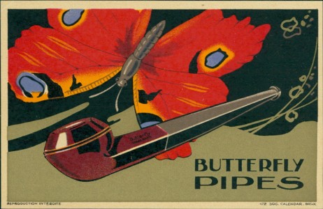 Alte Ansichtskarte Butterfly Pipes, Pfeife, Schmetterling
