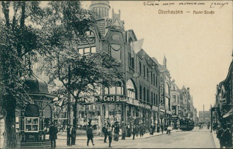 Alte Ansichtskarte Oberhausen, Markt-Straße