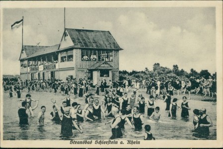 Alte Ansichtskarte Wiesbaden-Schierstein, Strandbad