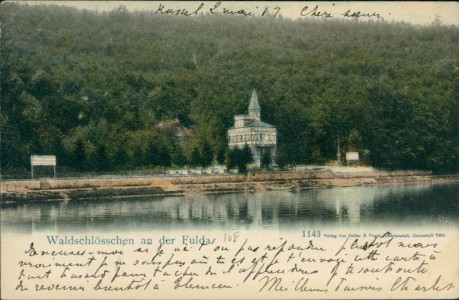 Alte Ansichtskarte Waldschlösschen an der Fulda, 