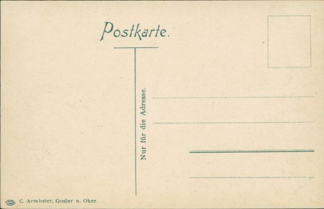 Adressseite der Ansichtskarte Goslar, Der Rammelsberg