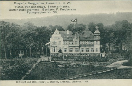 Alte Ansichtskarte Hameln, Dreyer's Berggarten