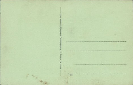 Adressseite der Ansichtskarte Duisburg-Homberg, Stimmungs-Kapelle "Fridolin", Adr. Friedr. Lehnen, Homberg a. Niederrhein, Knappenstr. 7