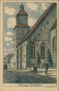 Alte Ansichtskarte Göttingen, St. Marien