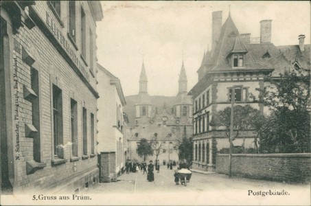 Alte Ansichtskarte Prüm, Postgebäude