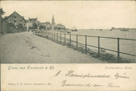 Alte Ansichtskarte Emmerich am Rhein, Promenade a. Rhein