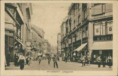 Alte Ansichtskarte Wiesbaden, Langgasse