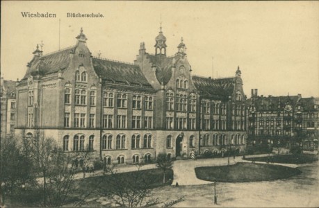 Alte Ansichtskarte Wiesbaden, Blücherschule
