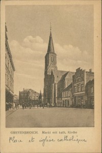 Alte Ansichtskarte Grevenbroich, Markt mit kath. Kirche