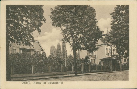 Alte Ansichtskarte Grefrath-Oedt, Partie im Villenviertel